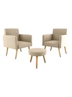 Set de 2 Poltronas y Puff Dallas