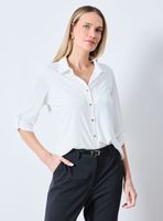 Blusa Entallada con Botones Metálicos