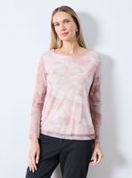 Polera de Malla Estampada con Forro