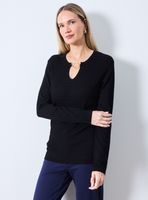 Sweater Escote en V con Aplicación Metálica