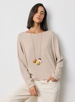 Sweater Fino Calce Fluido Hombro Caído Contiene Lino