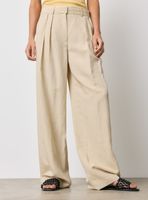 Pantalón Mezcla Lyocell Lino con Pinza Frontal