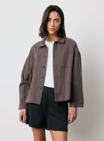 Chaqueta con Botones Ocultos Mezcla Lyocell Poliamida