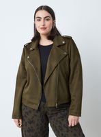 Chaqueta Biker Efecto Gamuza