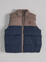 Parka Bicolor con Cierre Frontal