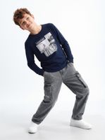 Jeans Bolsillos Cargo Tiro Medio