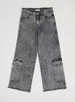 Jeans Bolsillo Cargo con Deflecado