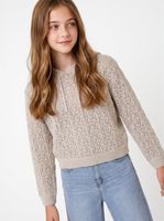 Sweater Chenille con Tiras y Capucha