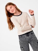 Polera Tejida con Detalles en Contraste