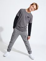 Pantalón Straight Fit con Bolsillo Cargo Algodón