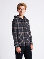 Camisa con Capucha Estampado Check Algodón
