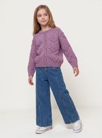 Jeans Wide Leg Corte Central y Cinturón de Trenza