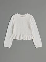 Polera Panal Lisa con Vuelos Abajo