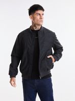 Chaqueta Bomber Cuero Sintético Manchado