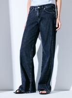 Jeans Wide Leg 5 Bolsillos Tiro Bajo