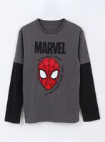Polera Teen Doble Manga Spiderman