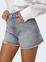 Short Jean Gris Claro Desflecado