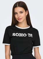 Polera Estampada con Contraste en Mangas