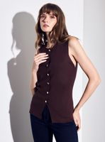 Chaleco Vest Tejido Cuello Redondo