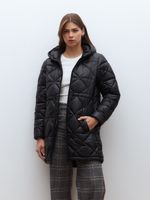 Parka Acolchada Larga con Capucha y Cintura Ajustable