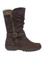 Bota Correa Cruzada con Hebilla y Cierre Cuero Mujer