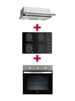 Kit Empotrable Horno HBB5360SS + Encimera a Gas GBC64003KBB + Campana TL6310 Inox