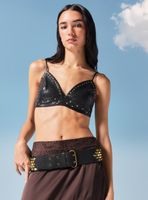 Cinturón Ancho Metales Cuero Sintético