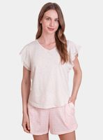 Pijama Corto Algodón con Blonda