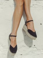 Sandalia Black Cuña Marsella Cuero Mujer