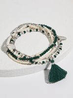 Pulsera Pack Elasticadas de Mostacillas y Pompón