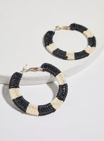 Aros Argollas de Raffia Bicolor