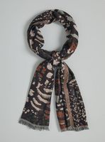 Bufanda Estampado Animal Detalle Flecos