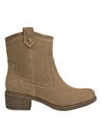 Botín Cuero Slip On Taco Cuadrado BRM0264 Mujer