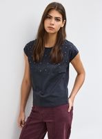 Polera Manga Corta Aplicación Joyas