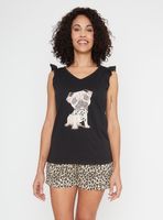 Pijama Algodón de 2 Piezas Cuello