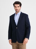 Veston Recto Marino Texturado Botones Dorados