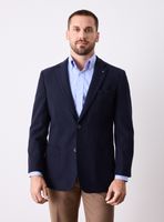 Vestón Recto Paño Liso con Coderas Bolsillos de Parche