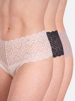 Pack 3 Culotte Encaje Microfibra Corte Láser