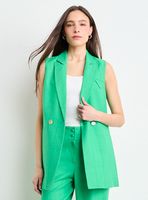 Blazer Liso sin Corte Regular Manga Cuello V