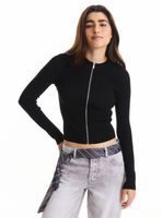 Sweater con Cuello Alto y Cierre
