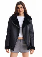 Chaqueta Bonded Aviadora con Pelos