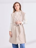 Abrigo sin Mangas con Lazo en Cintura