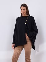 Sweater Tipo Poncho con Botones Decorativos