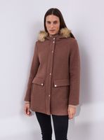 Abrigo Tipo Montgomery con Lana y Gorro Desmontable