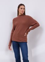 Sweater Acanalado Cuello Alto