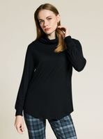 Polera Cuello Drapeado Acanalada