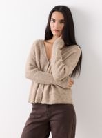 Chaleco Mezcla con Lana y Mohair Tacto Suave Abotonado