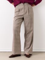 Pantalón con Diseño a Cuadros y Pinzas