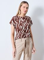 Polera con Textura Stretch y Cinta Macramé en Hombros