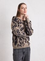 Sweater Jacquard con Cuello Enrollado
